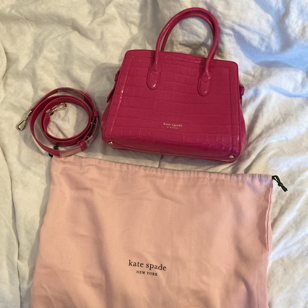 Kate Spade Knott Croc-embossed Medium Zip-top Satchel